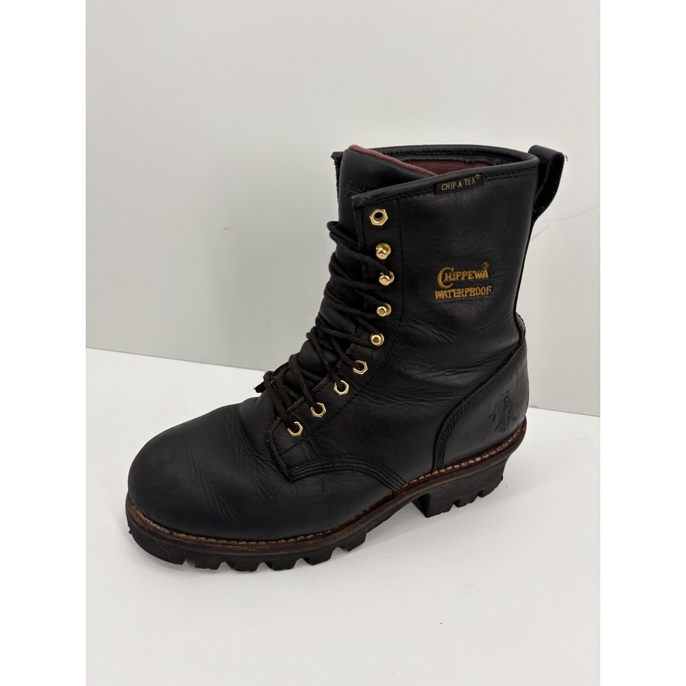 Chippewa Men's Black Logger Waterproof Insulated Chip-A-Tex Boots 8.5 Vibram